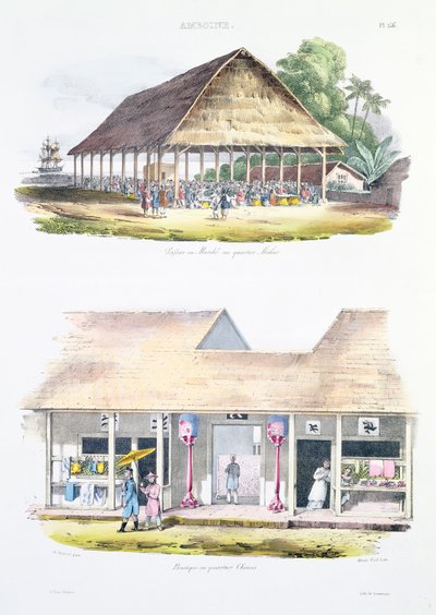 Bazaar or Market in the Malaysian District, and Shops in the Chinese District, from 